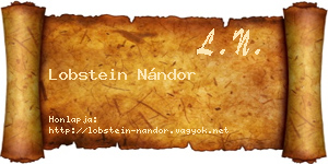Lobstein Nándor névjegykártya